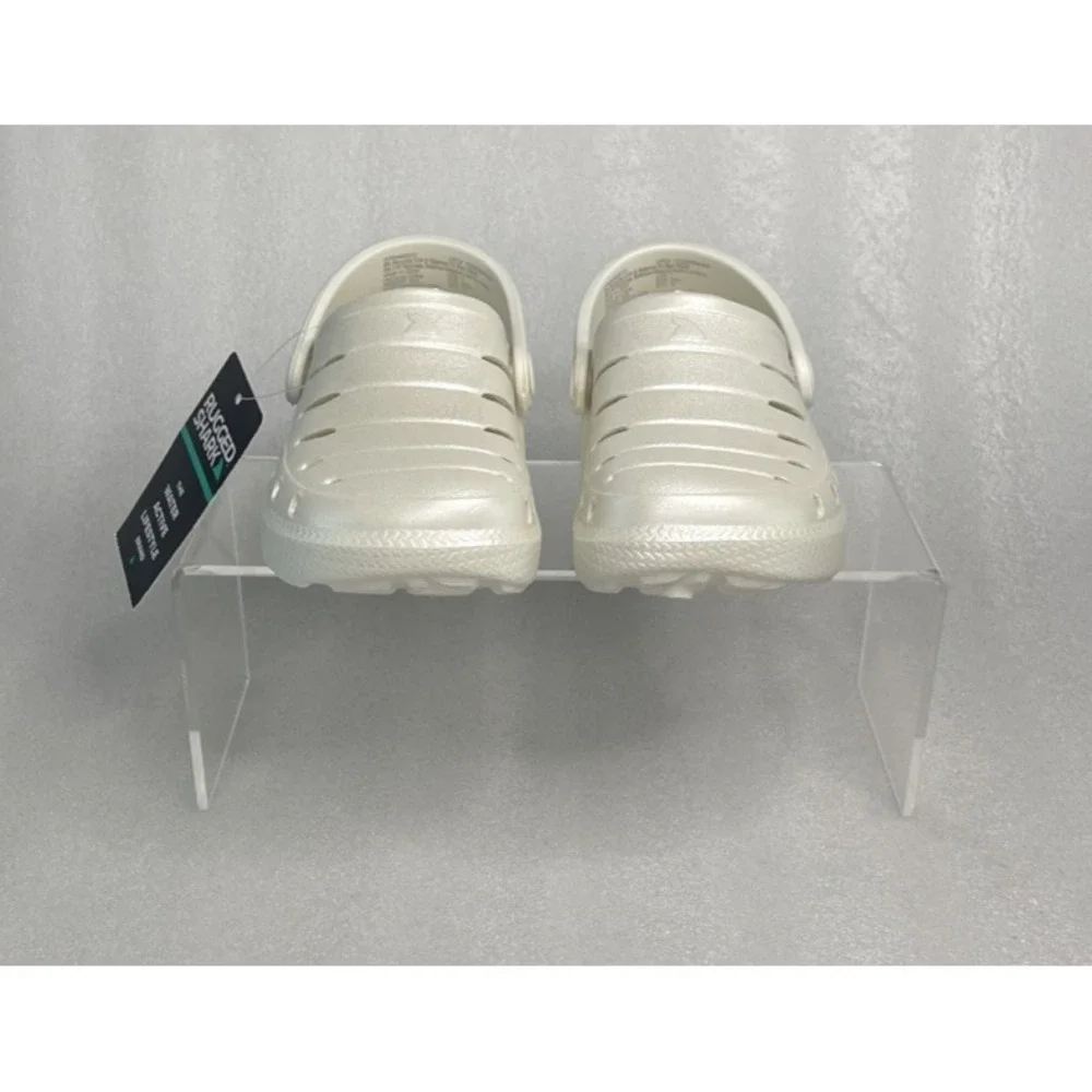 Rugged Shark Eva White Pearl Clogs Slip on Sandals Toddler Girls Size 8 NEW